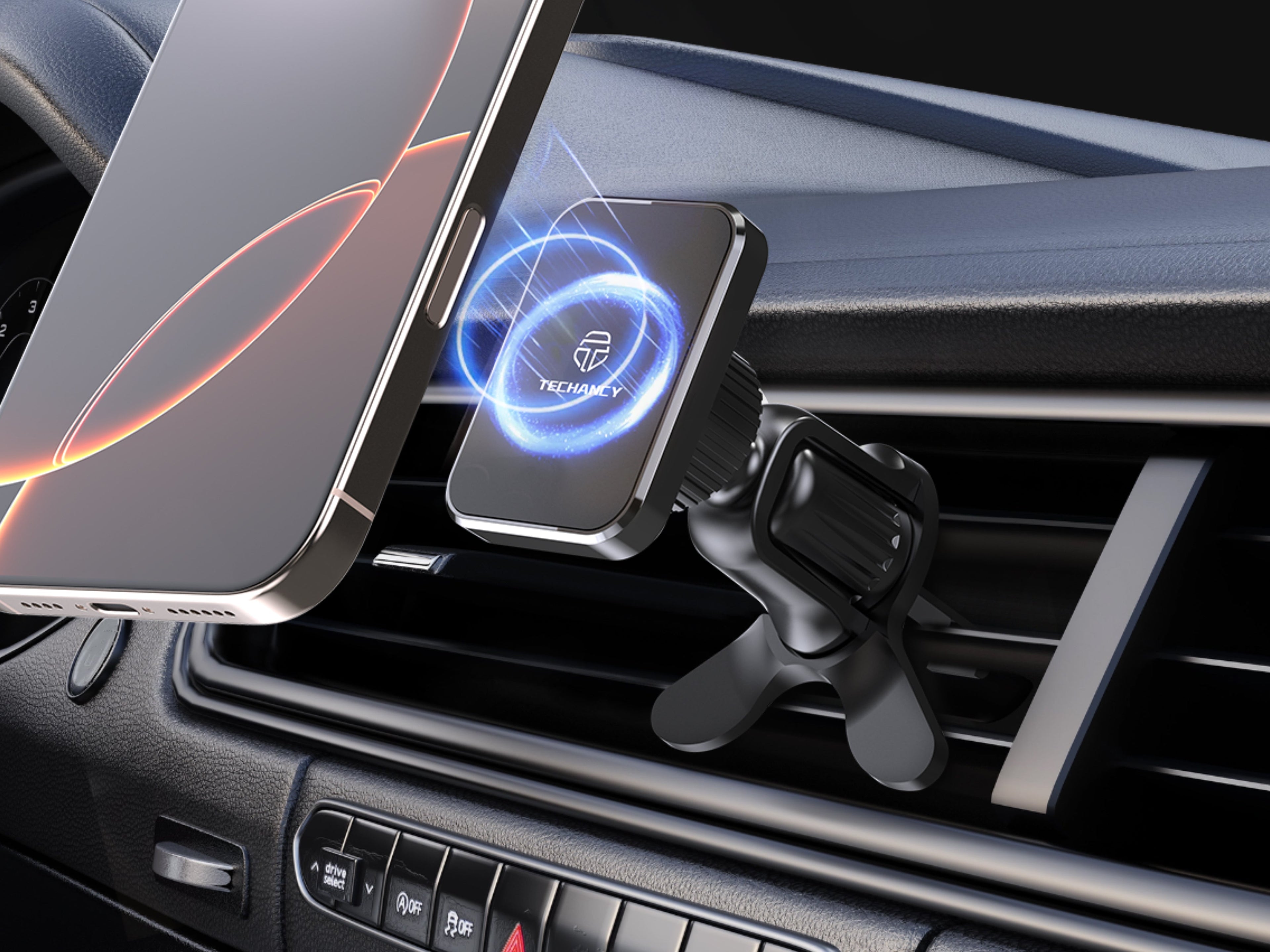 Soporte Magnético para Móvil de Coche Giratorio 360° - Negro